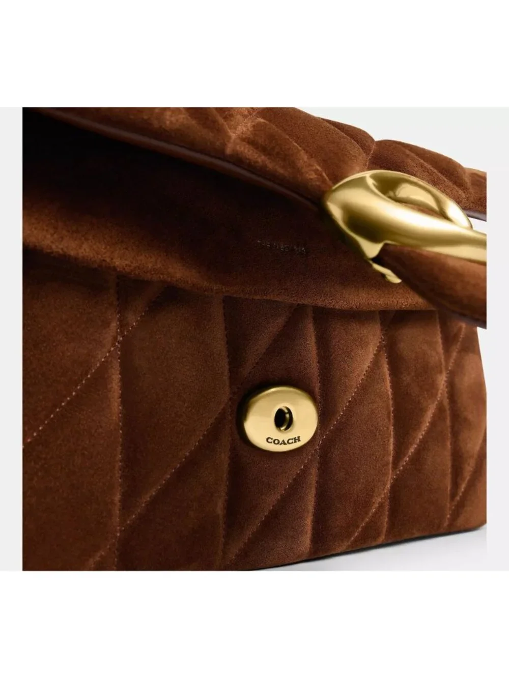 Coach Tabby Shoulder Bag 26 in Warm Brown Womens Suede Brass Hardware